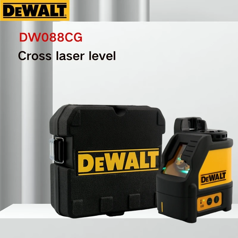 DEWALT DW088CG Green Beam Laser Level 2-Line Cross Line Horizontal High Precision Horizontal Vertical Laser Level Outdoor