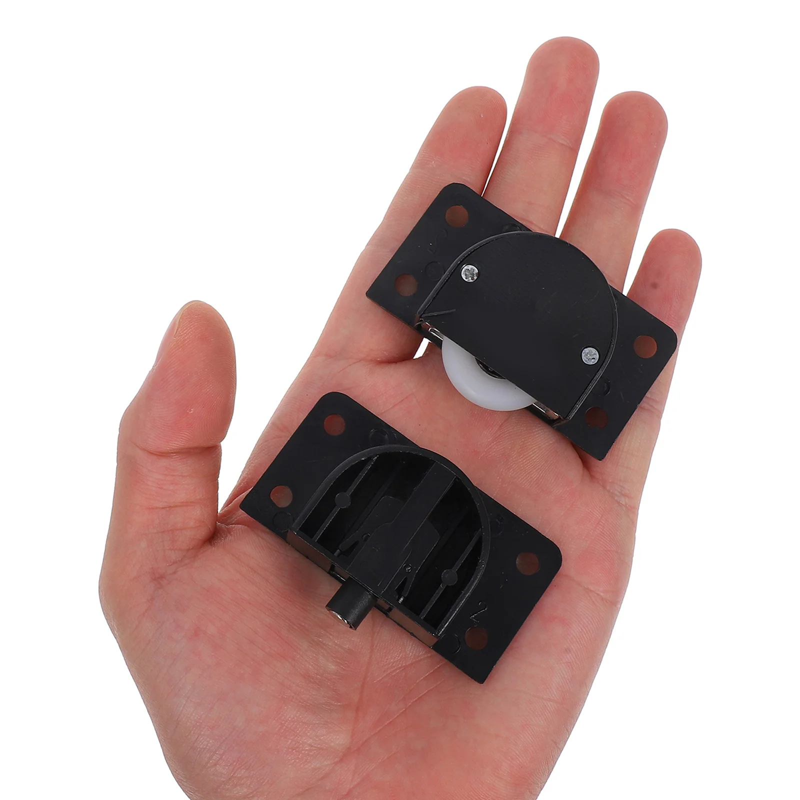 

2 set 2 Sets Sliding Closet Door Roller Kit Black Plastic Pulley Wheels For Wardrobe Cabinet Kitchen Durable Wear-Resistant