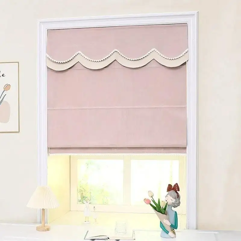Custom Eco-friendly Faux Linen Blend 90% High Shading Smart Cordless Top Down Pleated Roman Blinds Curtain Roman Shades