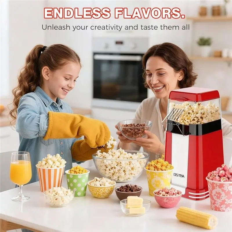 B15C Popcorn Maker, Small Automatic Popcorn Maker For Home Use, Popcornmaker, Kids' Popcorn Machine EU Plug