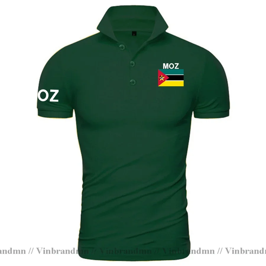 Mozambique MOZ Mozambican Polo Shirts Men Fashion 100% Cotton Shirt Brands Printed For Country Flag Shirt Nation Team Clothing