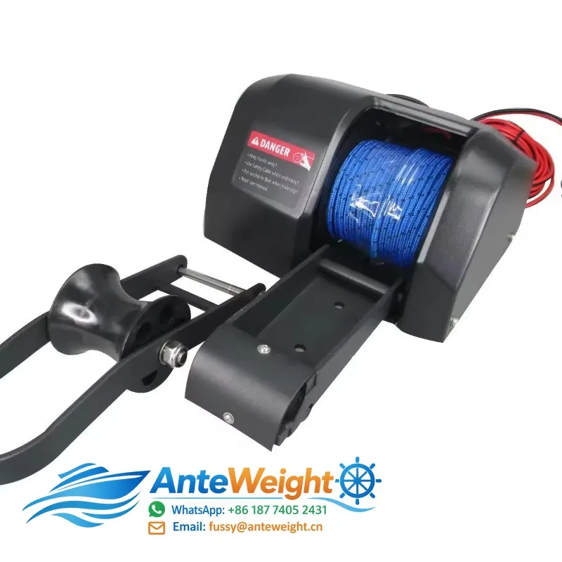 12V Plastic Housing Electric Anchor Winch for Saltwater Fishing Kayak Canoe Dinghy Jet Ski Docking Control System