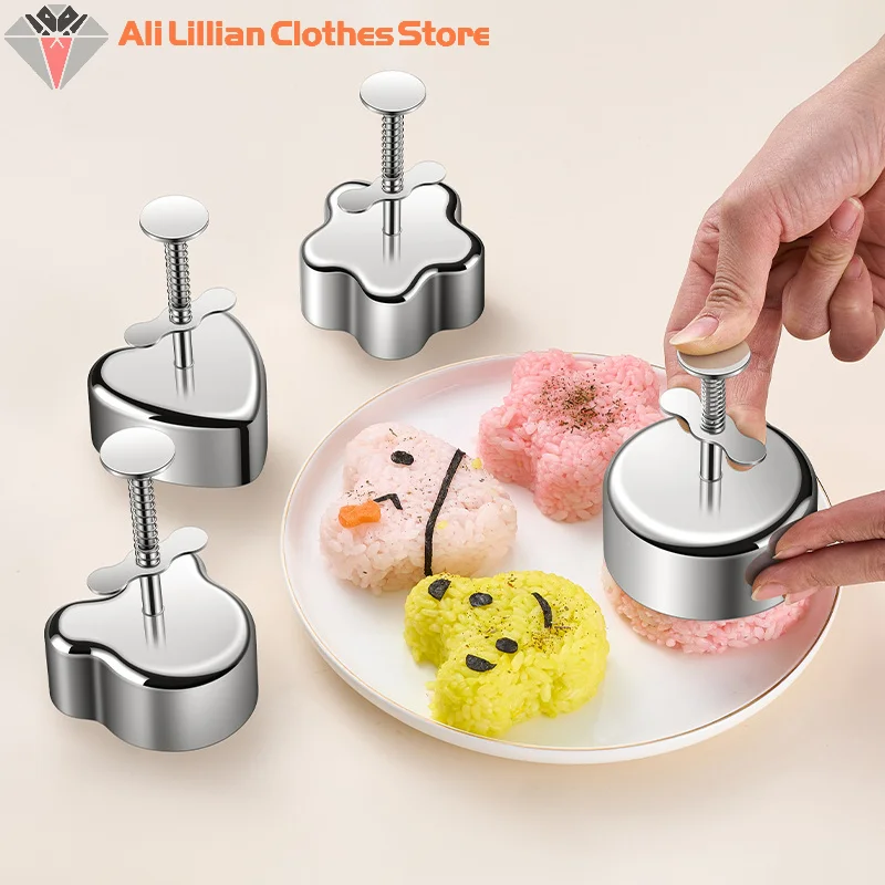 

Stainless Steel Sushi Molds Rice Ball Mold Bento Tool Onigiri Mold Kitchen Tools Sushi Accessories