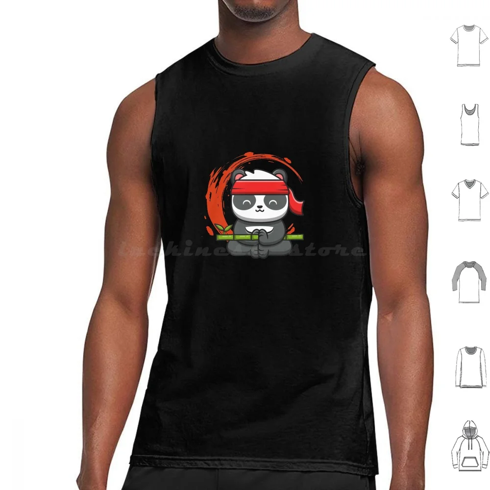 

Meditating Panda Bear Bamboo Yoga Tank Tops Vest Sleeveless Meditation Yoga Zen Panda Bear Animal Green Leaves Bamboo Zandana