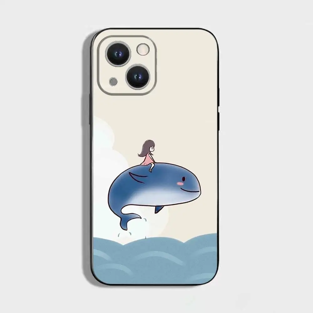 Einfache Walliebhaber-Paar-Handyhülle für iPhone 16,15,14,13,12,11 Plus, Pro Max, XS, X, XR, SE, Mini, 8,7, weiche Silikonhülle in Schwarz