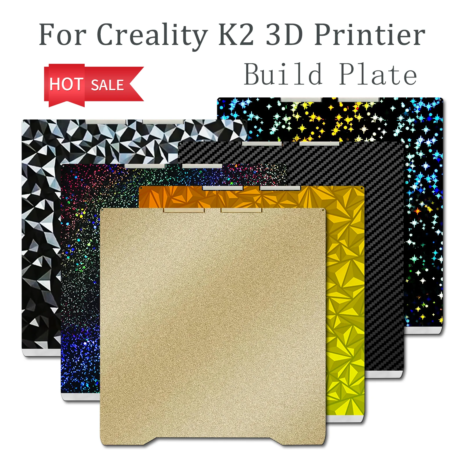 Bauplatte für K2/K2 Combo 3D-Drucker, Heizplatte für Creality K2, 270 x 293 mm Platte, hochwertige PEI-strukturierte Federstahlplatte