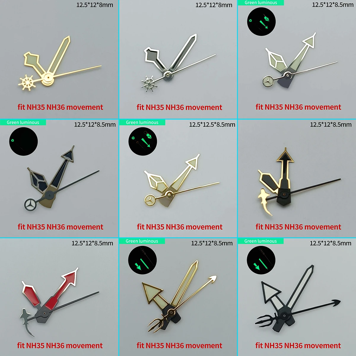 NH35 Needle Green Luminous Watch Hand  Accessories Hands For NH35/NH36/4R/7S Movement Watch Accessories Parts For Wristwatches