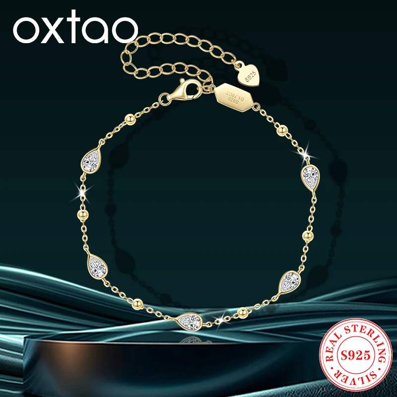 

Luxury Waterdrop Bracelet for Women 925 Sterling Silver Pear Cut Moissanite Fashion Teardrop Bracelet Bridal Wedding Jewelry