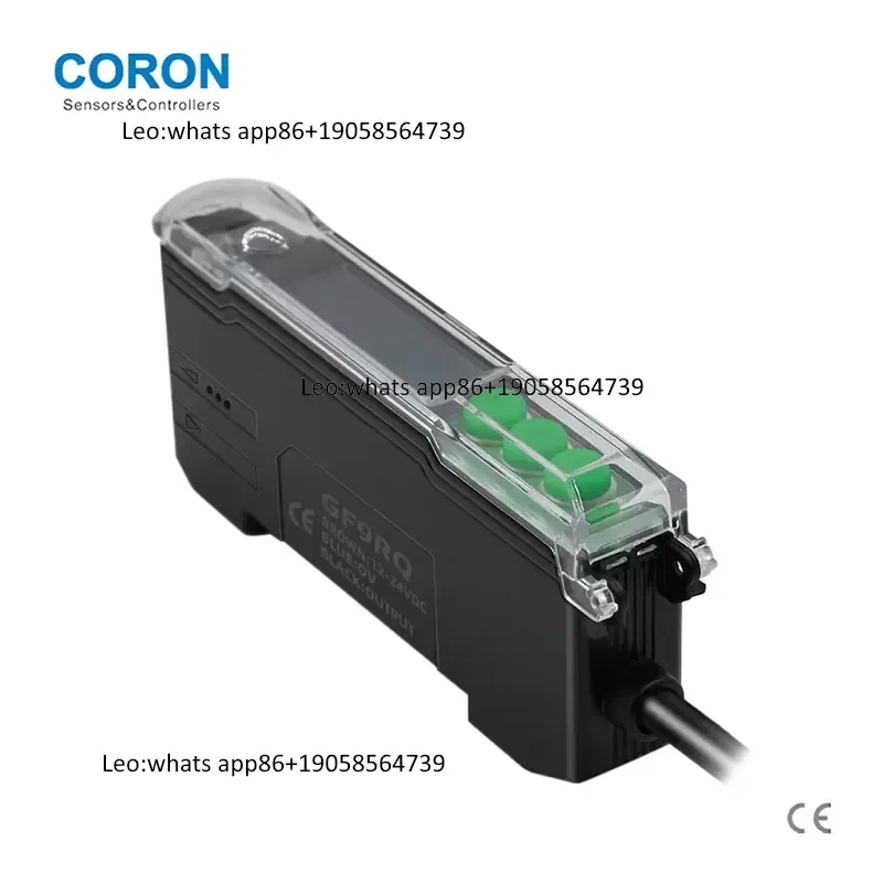 Fiber Optic Sensor Latest Product GF9RQ Fiber Optic Amplifier Sensor with Green LED Display NPN PNP Output Paired With Cable