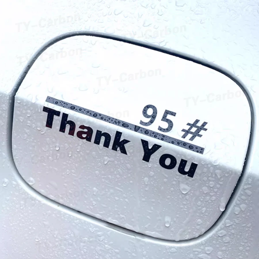 Thank you sticker personalized car fuel tank cover sticker creative plus No. 92 gasoline 95 No. 98 oil-type tips Black white