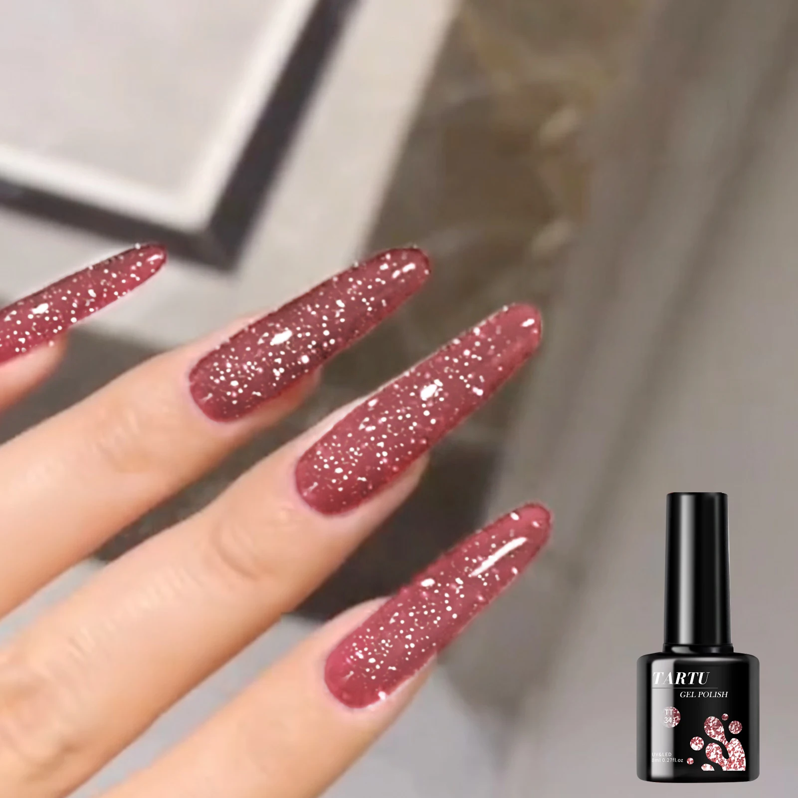 Glitter Red Black Gel Nail Polish Shiny Xmas Gel Polish UV LED Soak Off Manicure DIY Salon Decoration Gifts Women Christmas
