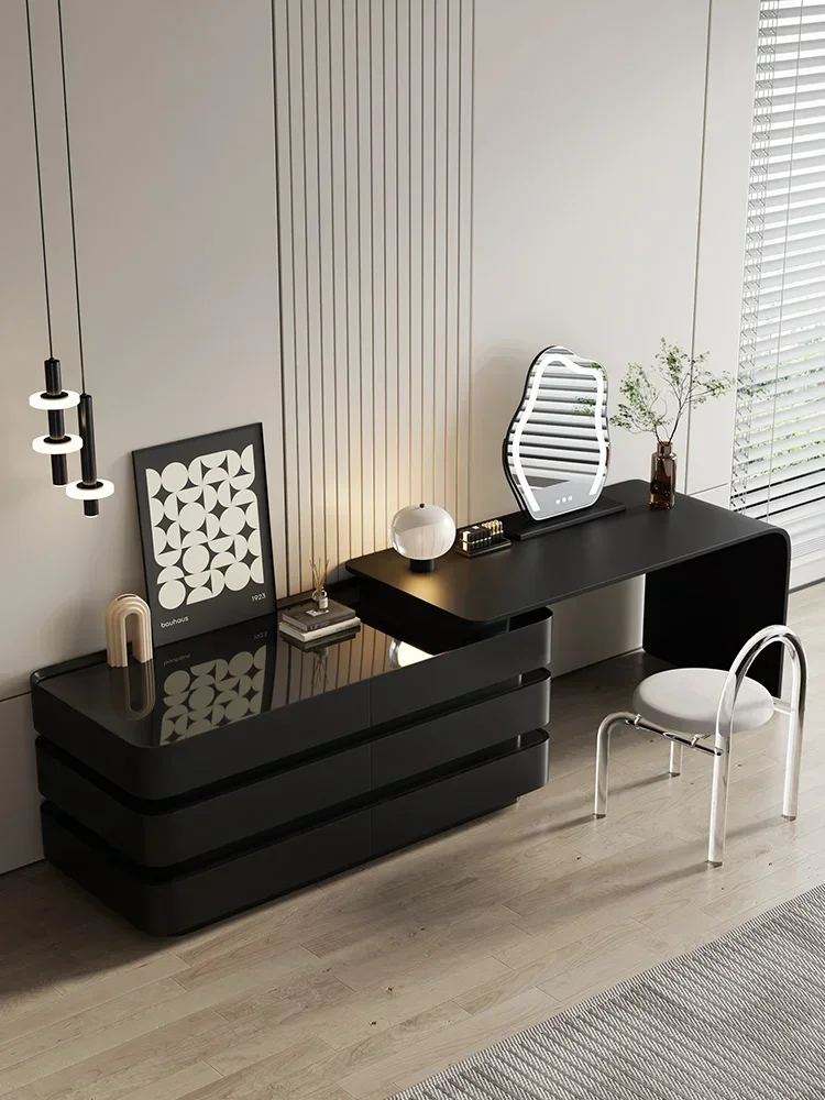 Light luxury and high-end feeling, solid wood minimalist dressing table, bucket cabinet, integrated bedroom, TV cabinet,