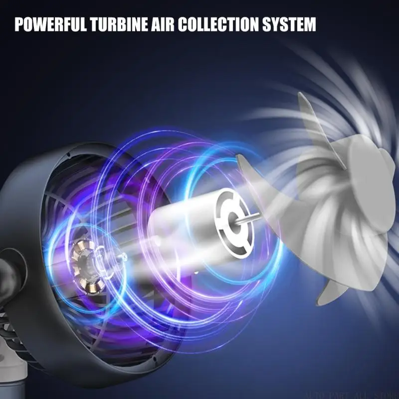 J0MA Portable Vehicle Fan with Mobile Holder F5504 Plastic Lightweight Vehicle Fan Simple Installs for On The Road Comfort