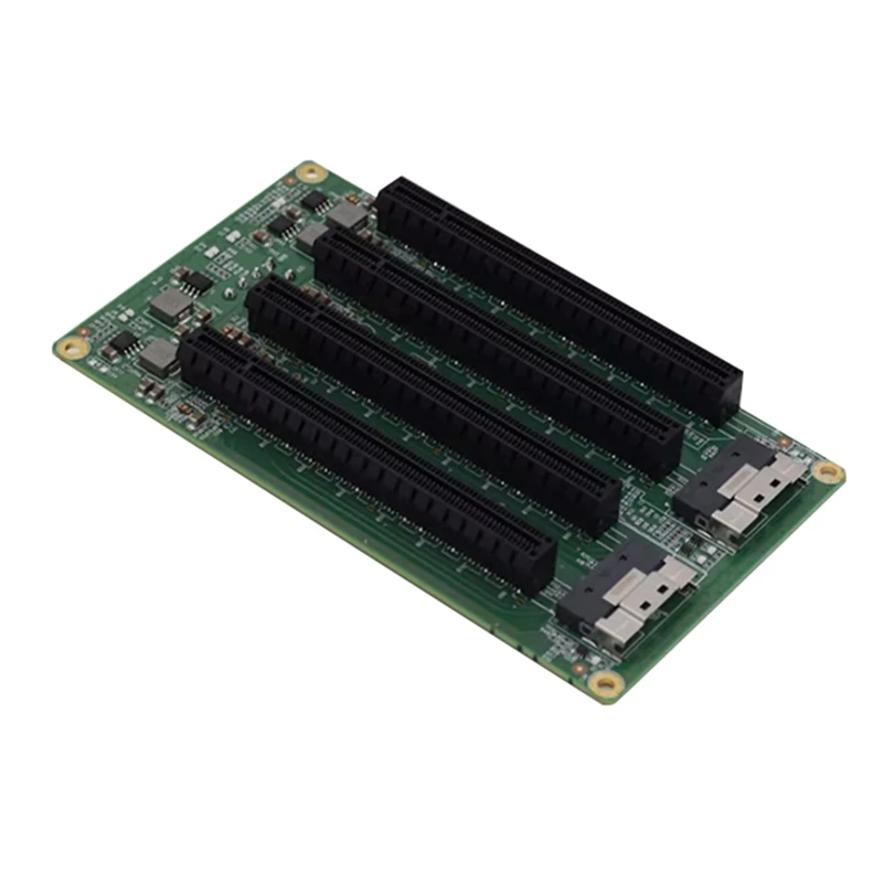 Top-2 Port SFF-8654 To 4 Pcie X16 Slot Adapter Pcie X16 Slot Expansion Board With 8 PIN Power Socket