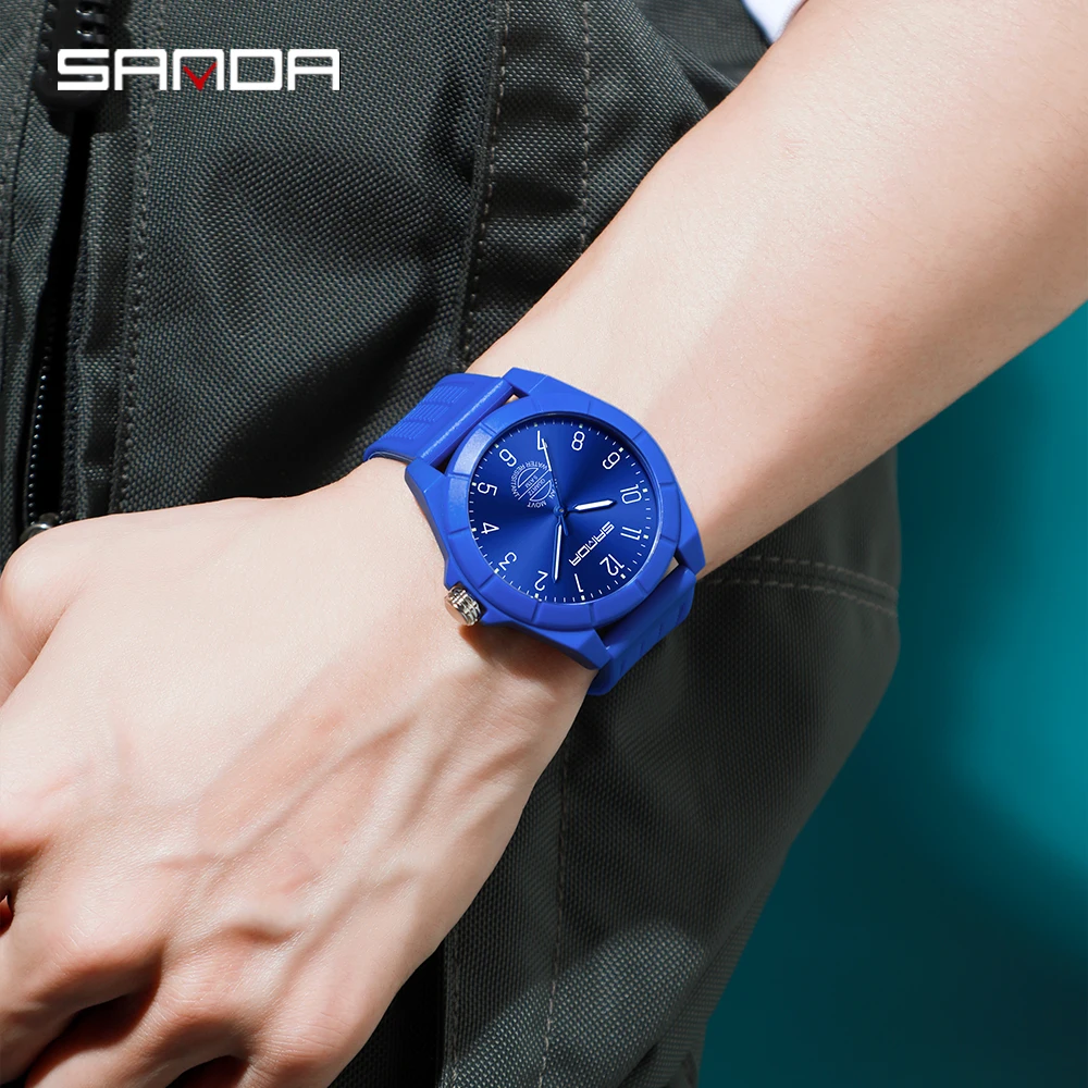 SANDA New 6212 Модные мужские и женские электронные часы Многофункциональные водонепроницаемые модные студенческие электронные часы 2025