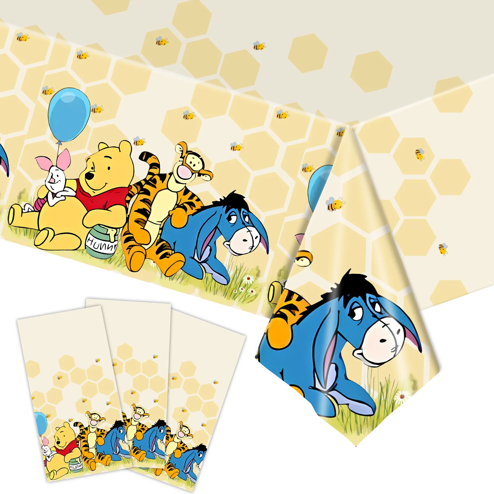 Disney Winnie the Pooh Partyzubehör Bär Banner Ballon Tasse Teller Servietten für Kinder Babyparty Geburtstag Party Dekor Spielzeug Geschenk