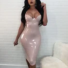 leather glossy bodycon dress