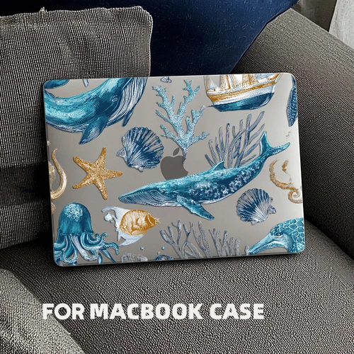 Funda para portátil de vida marina para Macbook air 13 2025, funda M2 M3 M4, modelo de Chip A3240, funda para Air 15 M4 2025 A3241 M3 M2 15,3