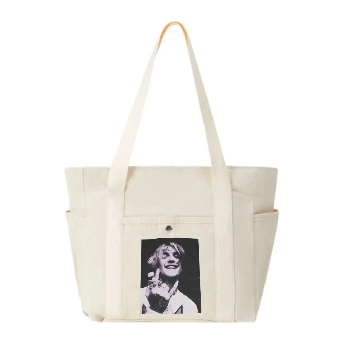 

Ручная холщовая сумка большой вместимости с графикой в стиле поп-культуры культового мраза