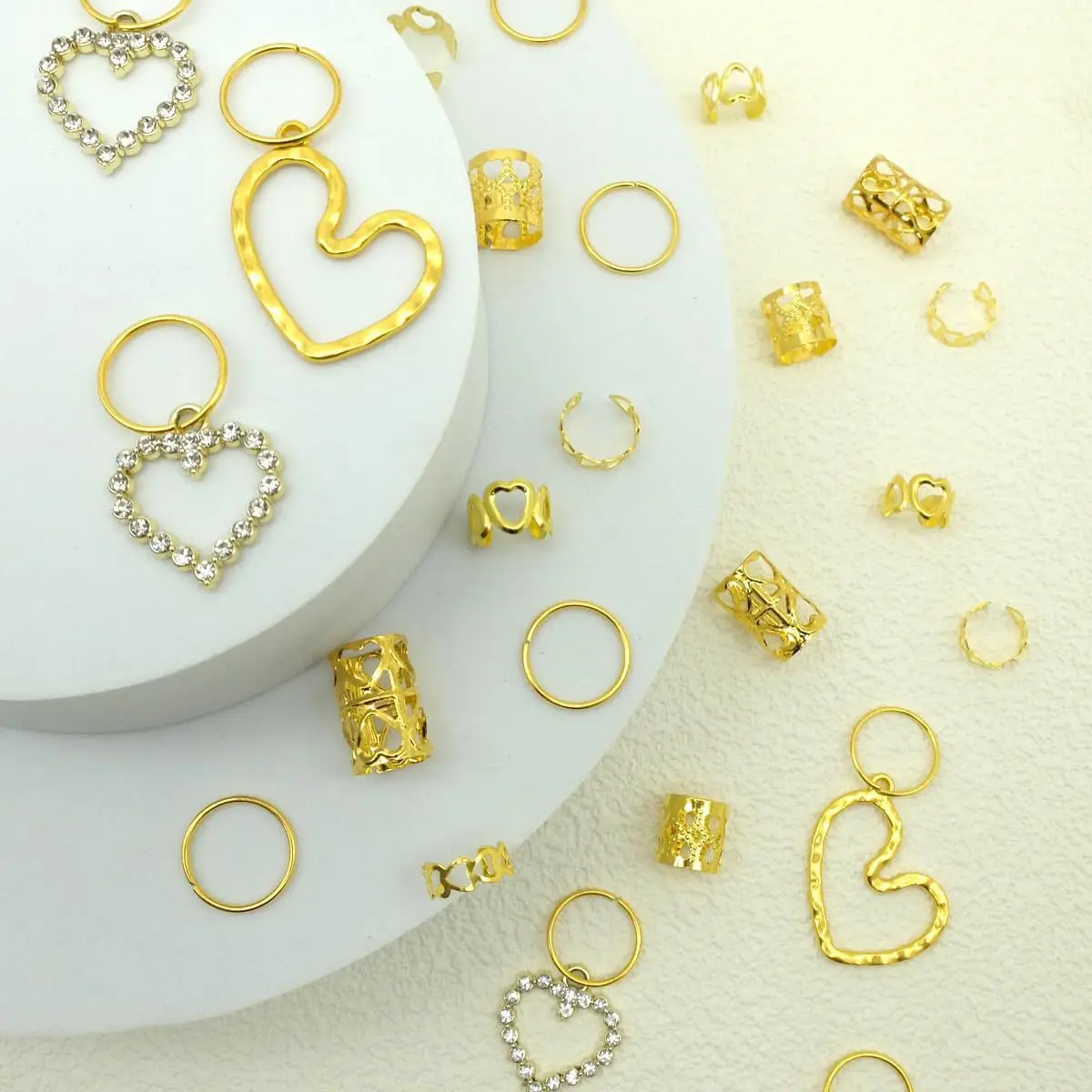 

DIY Hollow Dreadlock Rings 106PCS for Braided Hair Women Girls Metal Beads Accessories Vintage Decor Durable Kit