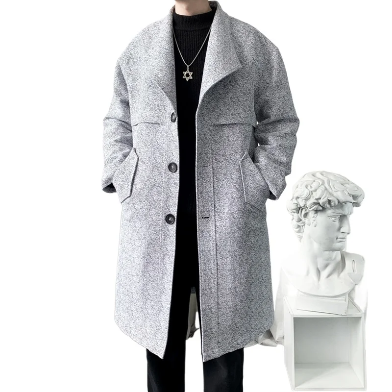 

Модный мужской плащ-тренч на осень с длинными рукавами, повседневный, с капюшоном, удобный и простой, многофункциональная мужская куртка