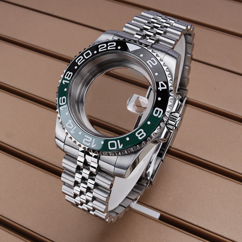 Silver 40mm 20ATM Diver Watch Case Bracelet Sapphire Glass For SUB NH35 NH36 GMT NH34 Eta 2824 Miyota 8215 Movement Slide Buckle image 6