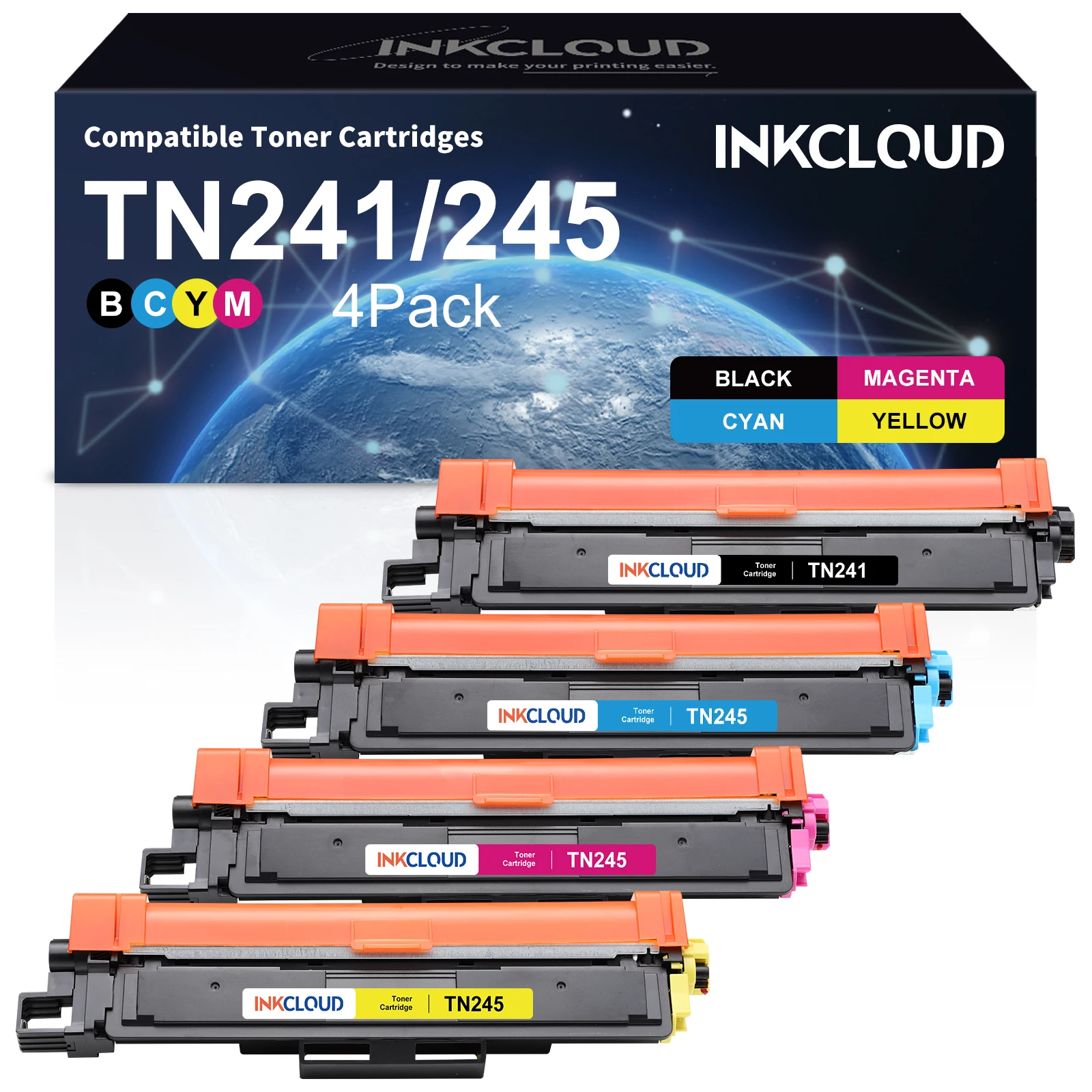 INKCLOUD – cartouche de Toner TN241 TN245, Compatible avec Brother TN-241 TN-245 9330CDW 9020CDW 9340CDW 3140CW 3150CDW 9140CDN 3170CDW