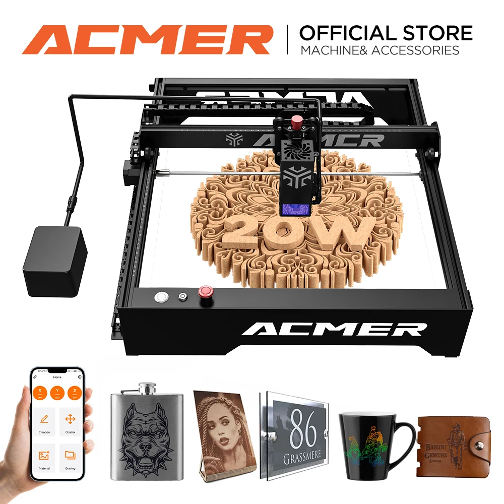 ACMER-grabador láser P1, 20W