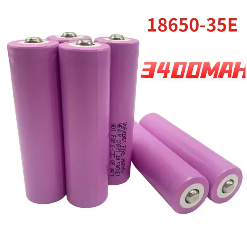 18650 Li-ion Battery 3.7V 3500mAh Rechargeable INR18650 35E 25A Discharge Battery for Screwdriver Flashlight Beauty Instruments