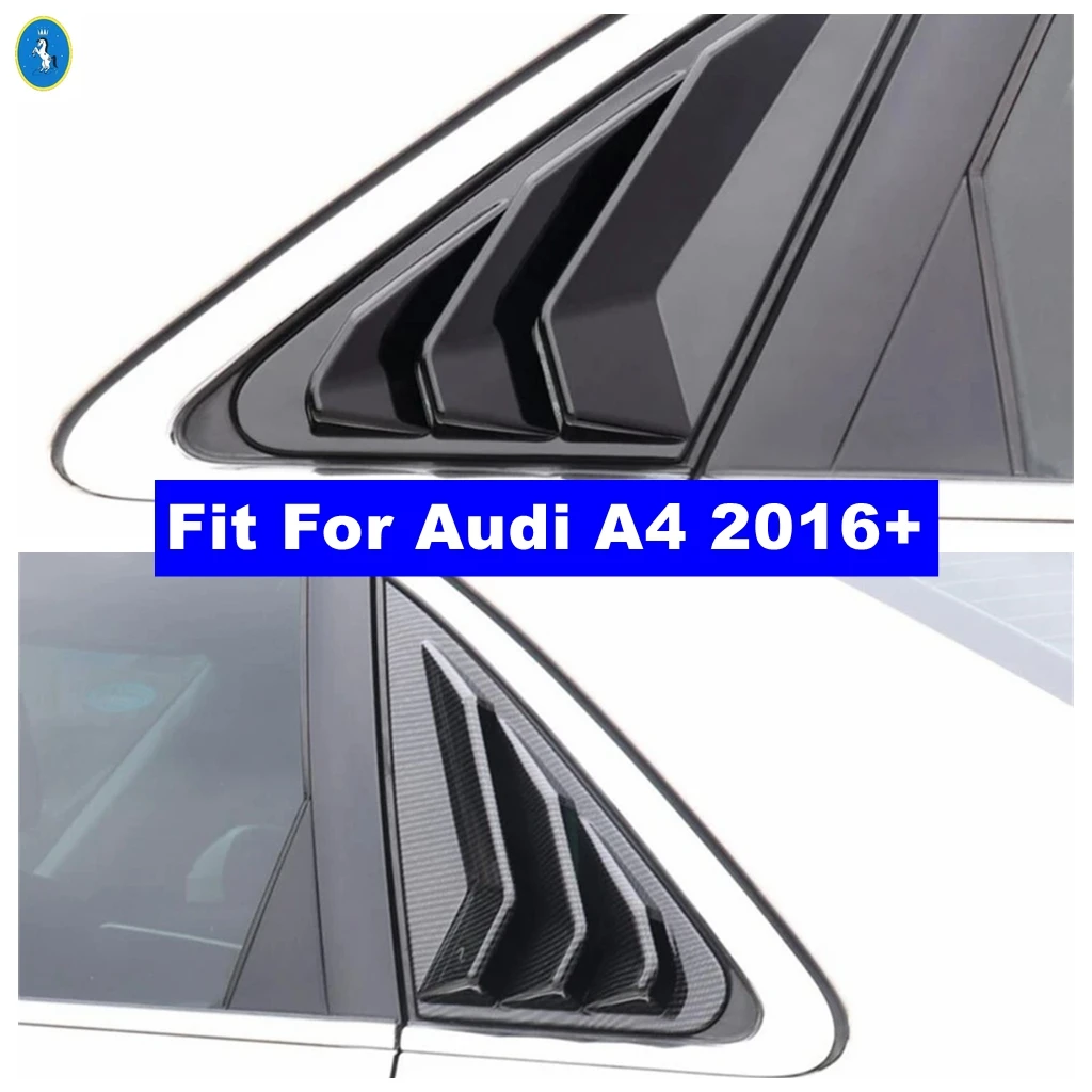 

Plastic Auto Rear Quarter Window Scoop Louvers Spoiler Decor Panel Cover Trim For Audi A4 2016 - 2020 Black / Carbon Fiber look