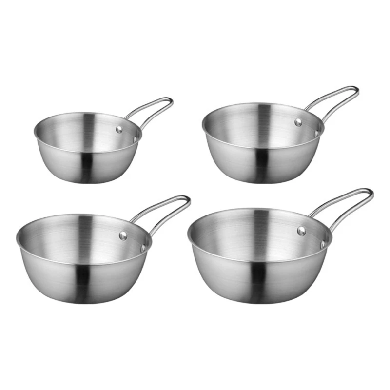 E1PC 304 Metal Table Service Bowl with Wire Handle for Daily Soup Duty