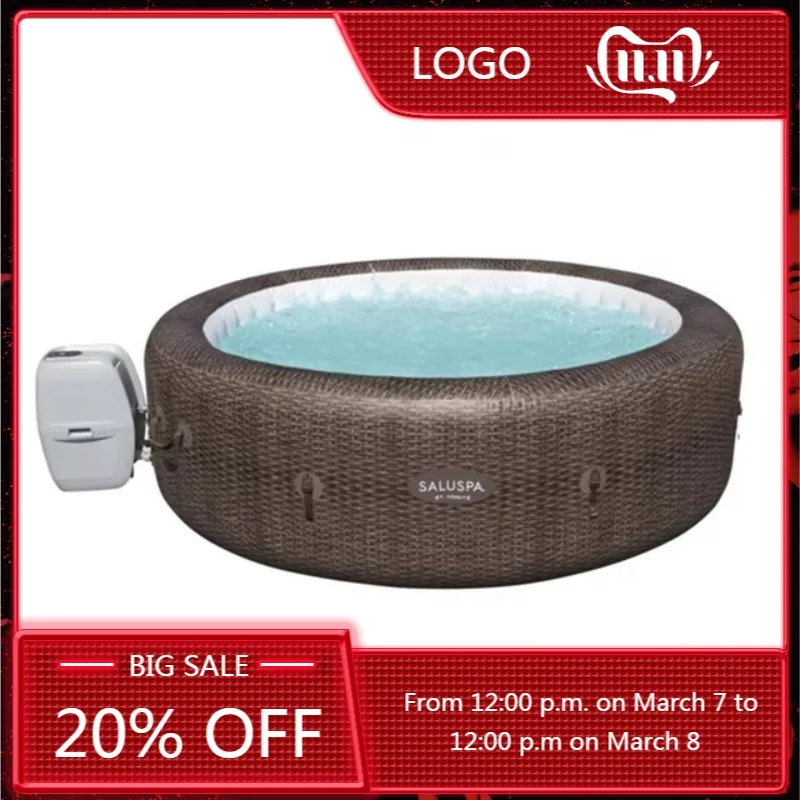 

STLF Family Spa 71 X 26 Inch Inflatable Portable 4-Person Spa Hot Tub St.Moritz AirJet Inflatable Bathtub Adult