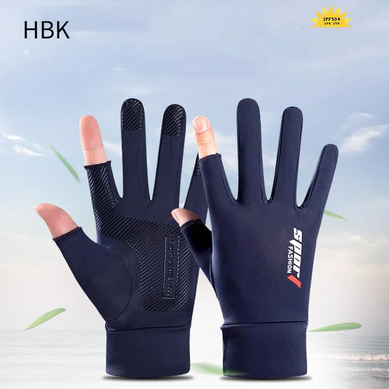 

New Summer Sun Protection Men's Glove Fashion Cool-Feeling Elastic Anti-Slip Women's Glove Outddor Driving Fishing Touchscreen