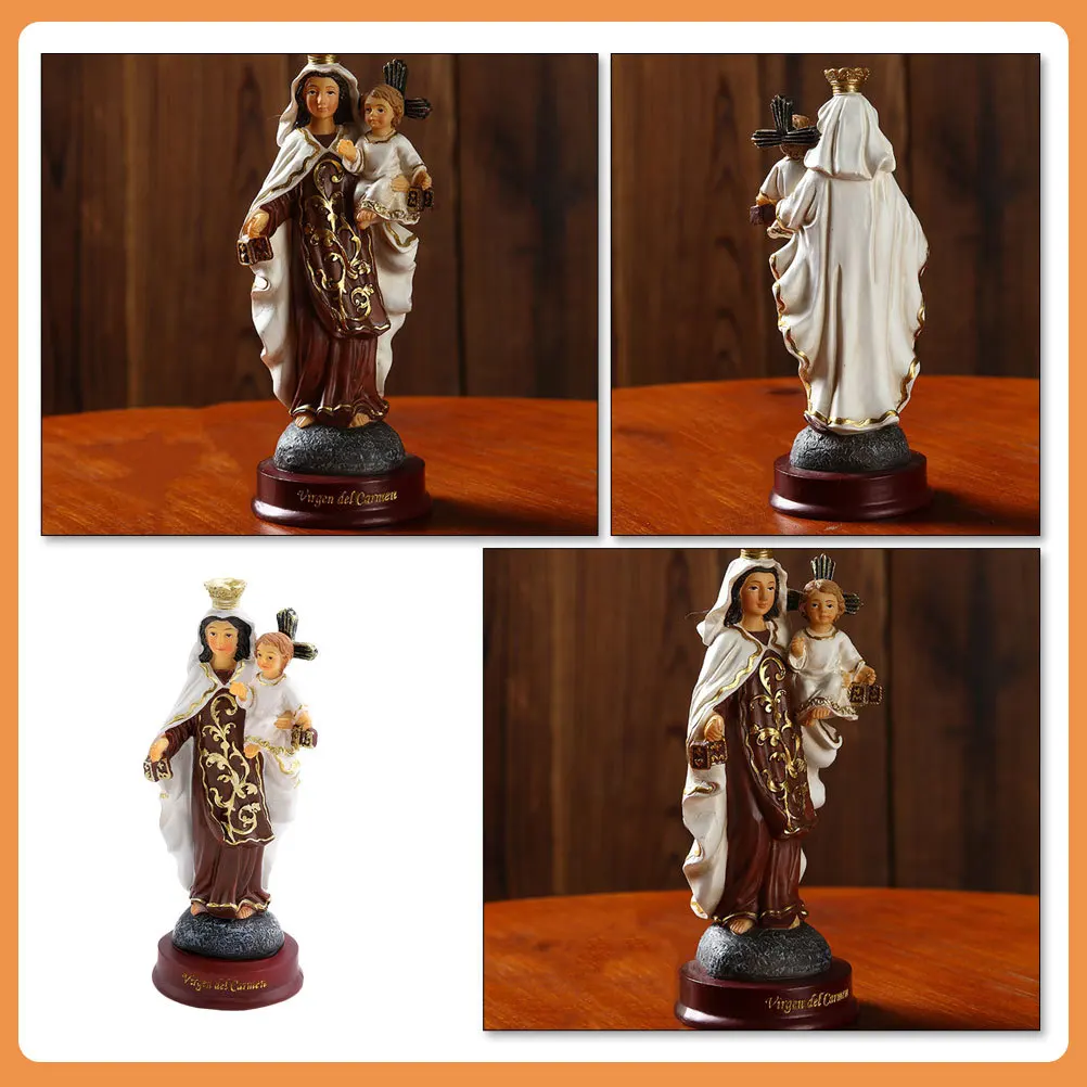 

1Pcs Resin Virgin Mary Ornament Unique Religious Home Garden Desktop Decoration Catholicism Ornament Ornaments