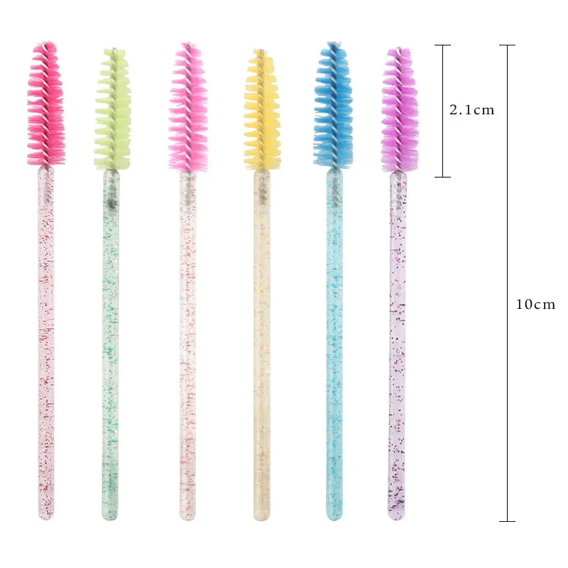 50 pçs extensão de cílios escova de sobrancelha descartável rímel varinha aplicador spoolers cílios pincéis cosméticos conjunto ferramentas de maquiagem