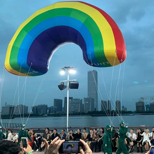Brand Events Advertising Inflatable Rainbow Balloon  Custom Inflatable Helium Balloon Inflatable Parade Floats