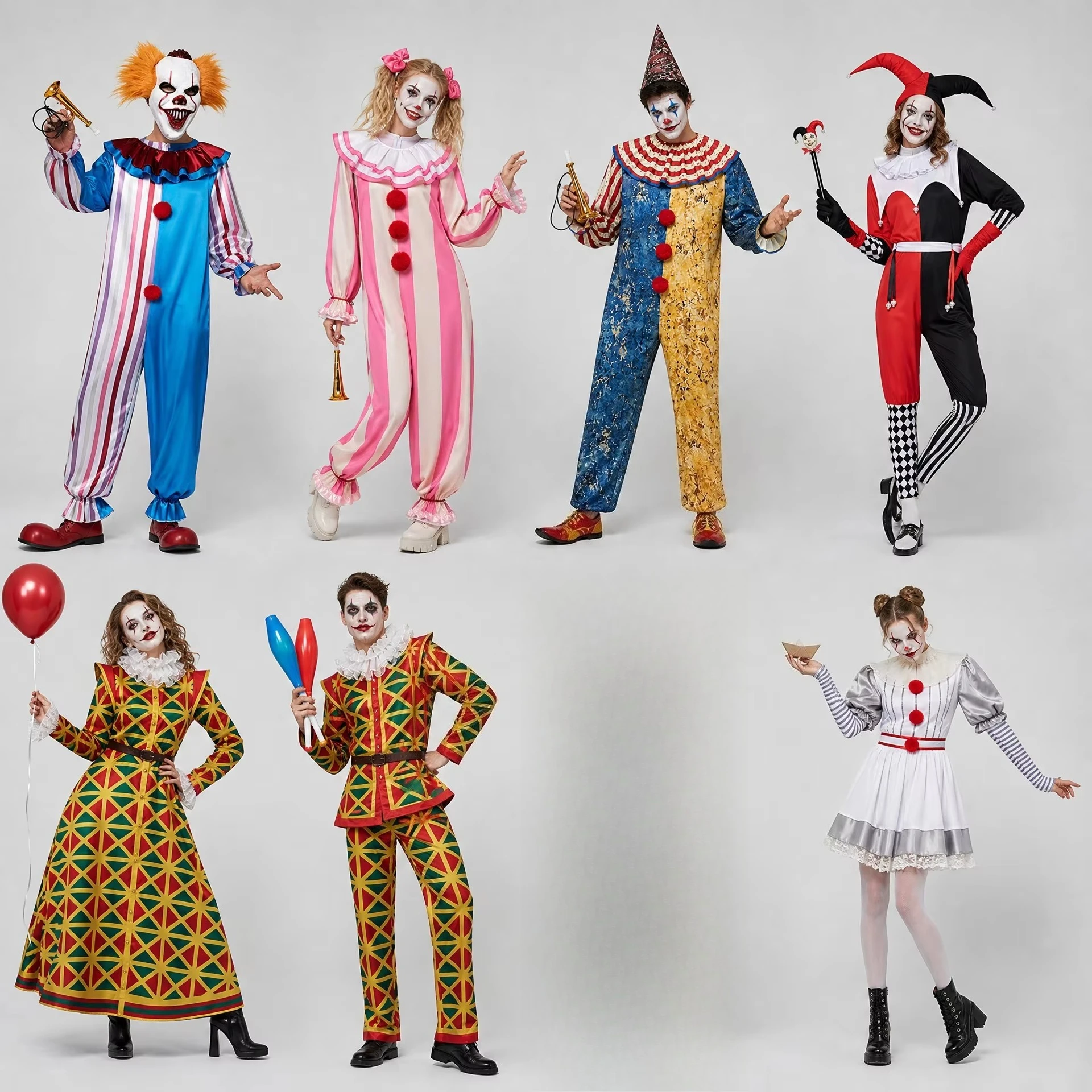 Kostium Średniowiecznego Śmiałego dla Dorosłych, Strój Cyrkowego Klauna, Cosplay, Karnawał Wenecja, Halloween, Różnorodne Stroje Jokerów