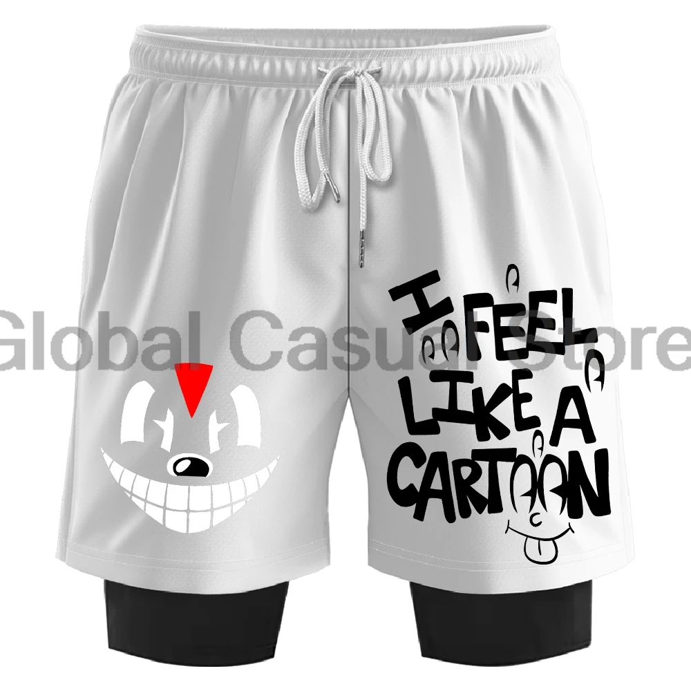 Lil Darkie I Feel Merch Sweatshorts Men Women's 2 in 1 Running Shorts Basketball Pants Trendy Outdoor Sportwear