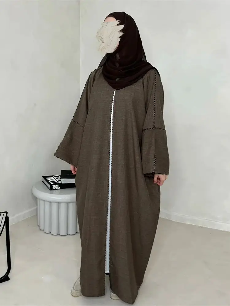 Ramadan Eid Otwarte Kimono Abaya Dubaj Muzułmańskie Skromne Sukienki Abaje Dla Kobiet Kaftan Sukienka Islam Odzież Robe Femme Musulmane