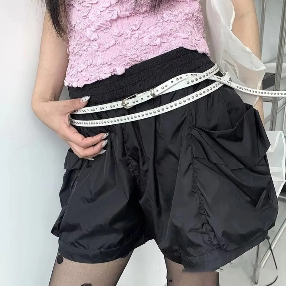 

Модный тонкий ремень Y2K из искусственной кожи, готический поясной ремень для джинсов, платьев, юбок, с металлическими заклепками и пряжкой в стиле панк, для женщин