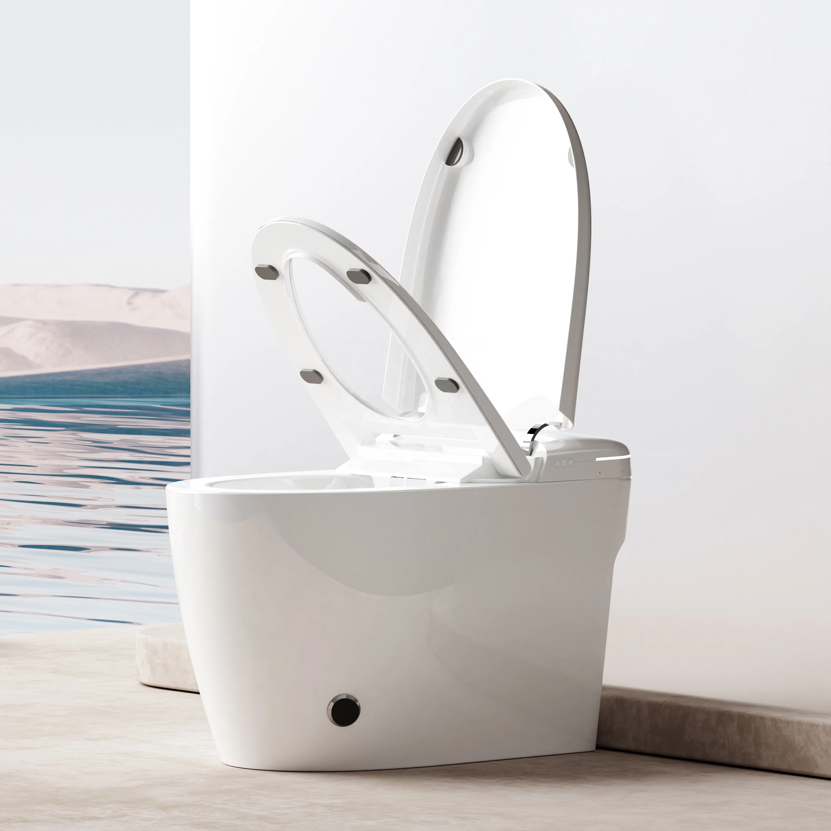 Fashion Sanitary Wares Auto Sensor Intelligent Toilet Bowl White Color Ceramic Floor Mounted Smart Toilets