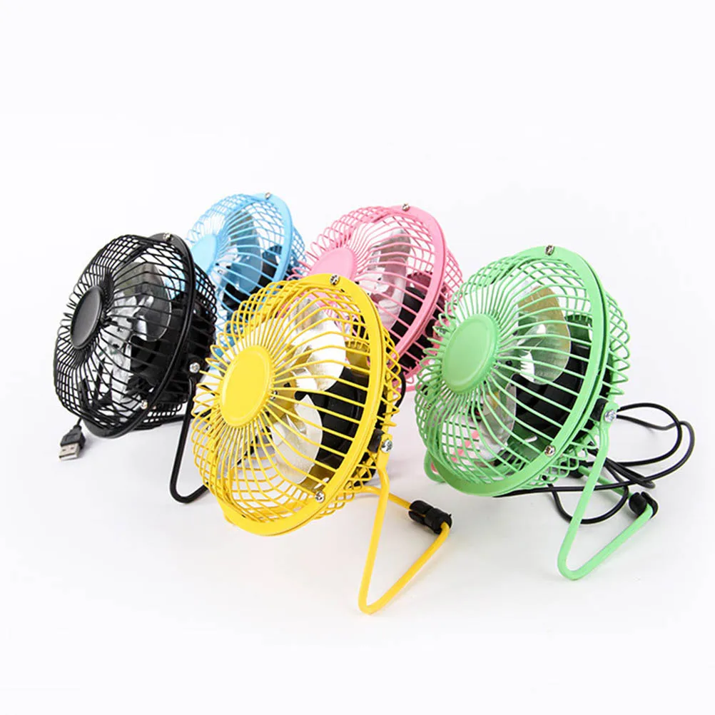 

4 Inch Fan Sturdy Adjustable Stand Aluminum Blades Metal Mesh Cover USB Powered Portable Wall Mountable for Home