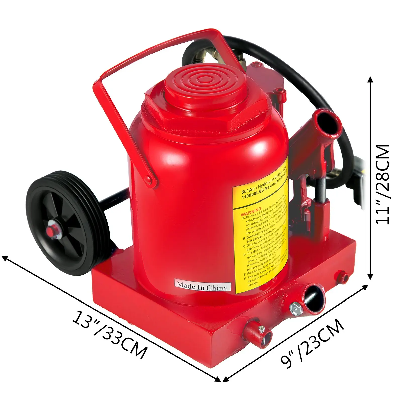 Air Hydraulic Bottle Jack 50 Ton Pneumatic Jack Manual 110200lbs Heavy Duty Auto Truck RV Repair Air and The Hydraulic Jack 50T