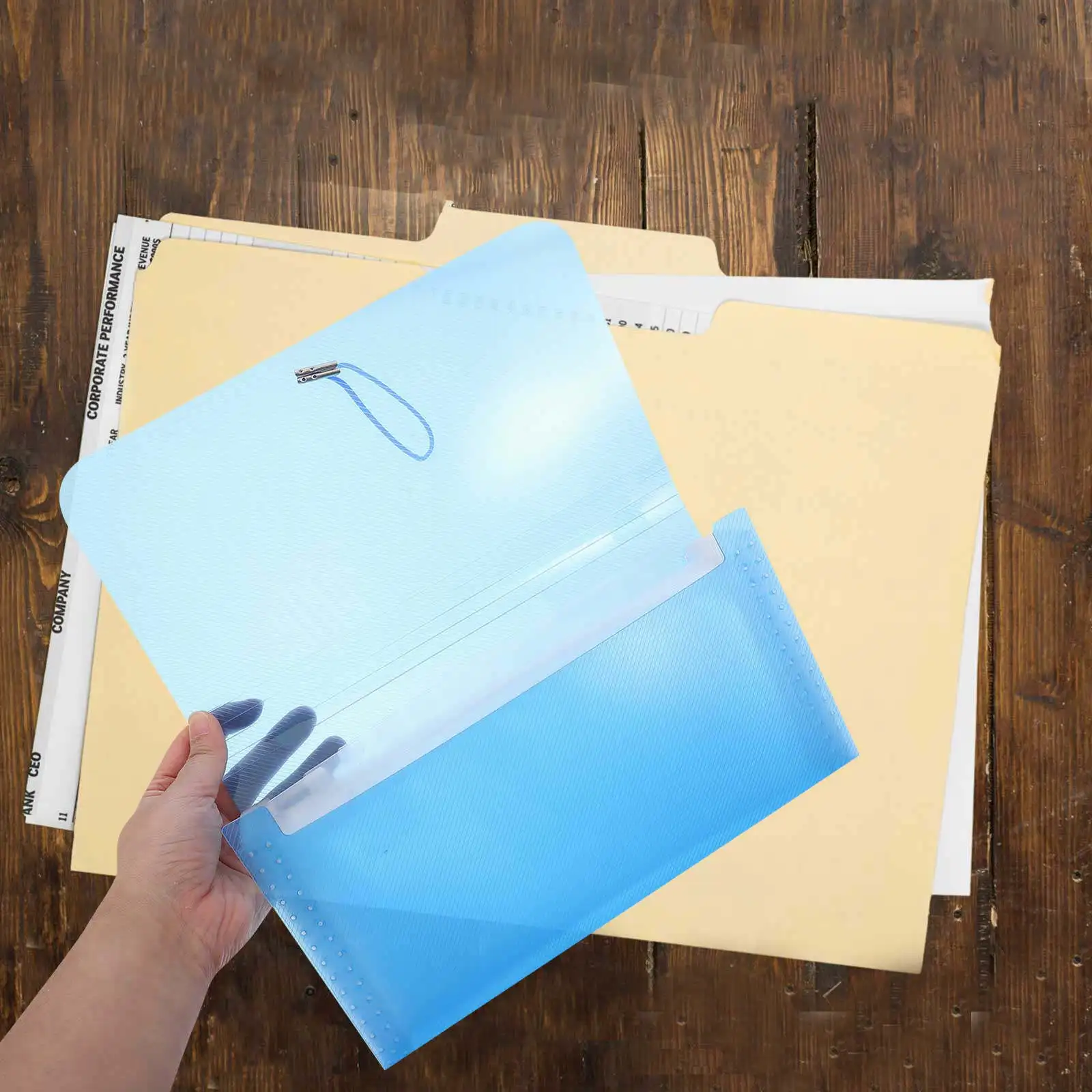 

1pc File Organizer Folder Large Capacity Multi-Layer Expandable Document Holder Portable Receipt Storage For Office School