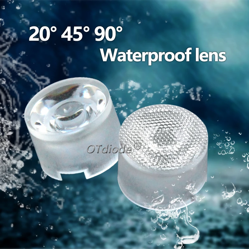 10pcs 1W 3W 5W High Power LED Lens 15mm Waterproof 20 45 90 Degree for IR CCTV LED PCB Convex Reflector Free Holder Lens