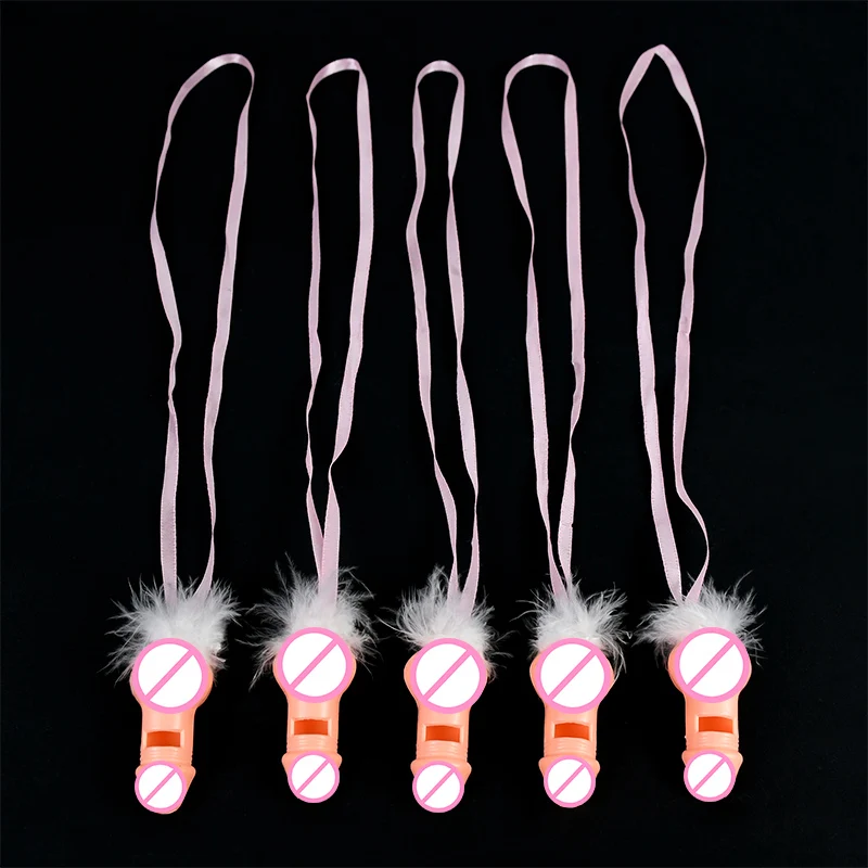 5Pcs Fun Bride Penis Shaped Whistle Hen Party Whistling Cock Appeal Penis Modelling For Girls Night Out Bar Bachelorette Decor