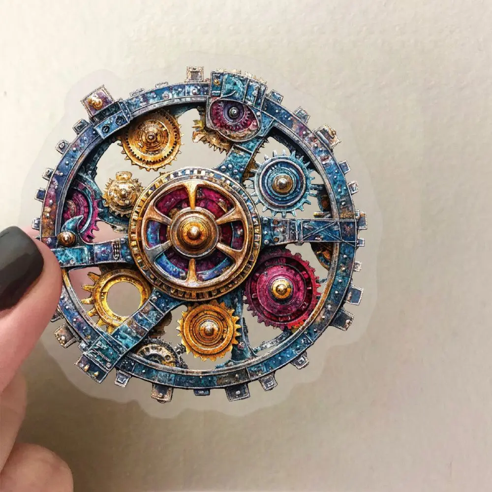 50Pcs Steampunk Gear PET Stickers, Vintage Clockwork Waterproof Decals for Phone Case Journal DIY.