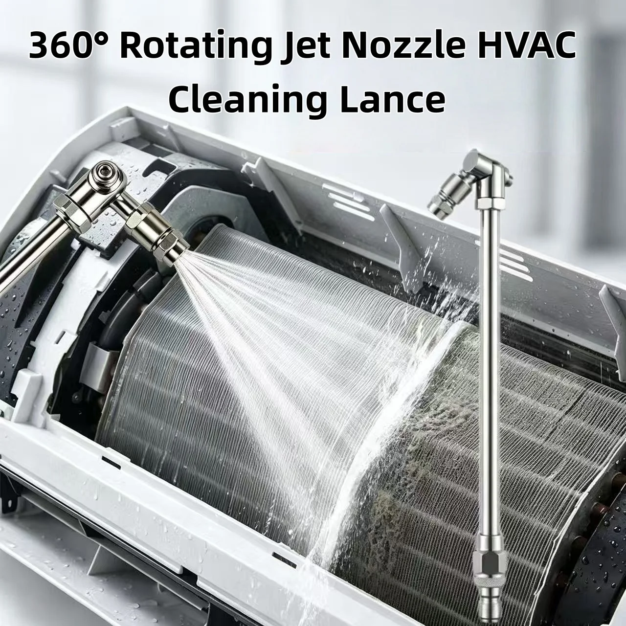360° Swivel Air Conditioner Cleaning Lance 25 Degree Fan Jet Nozzle 1/4