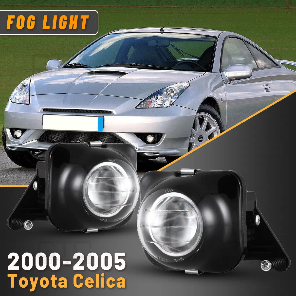 Fog Lights For Toyota Celica 2000-2005 Clear Glass Lens Pair Lamps with Bulbs front bumper lamps assembly pair