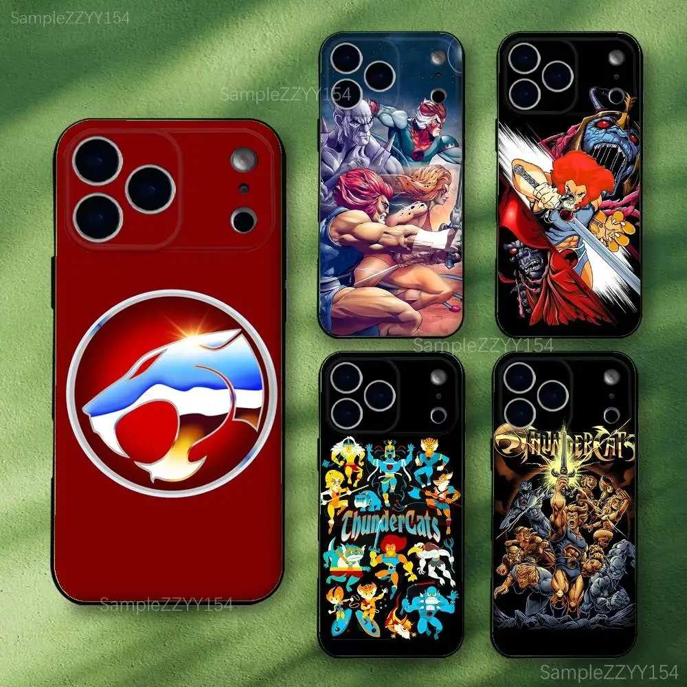

T-ThunderCatsS Phone Case For iPhone 17,16,15,14,13,12,Pro,Max,Plus,E,SE4,Air,Mini Black Soft Funda